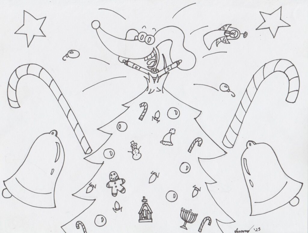 @MidgetheMutt Tree Topper coloring page