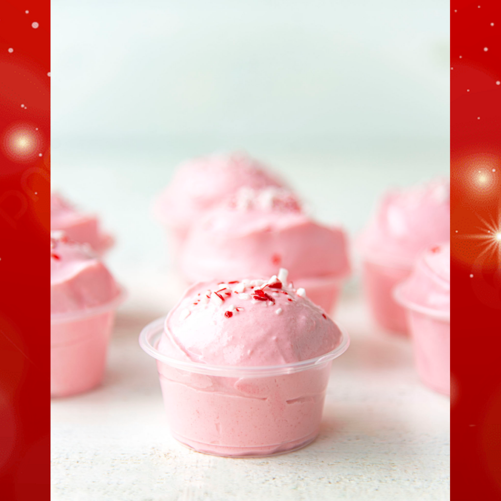 Peppermint White Chocolate Pudding Shots